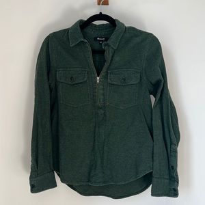 Madewell flannel long sleeve quarter zip